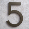 modern house numbers 5 in bronze